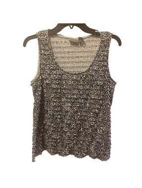 Chicos Tank top Animal Print camisole White Black Travel Size 1 Medium USA